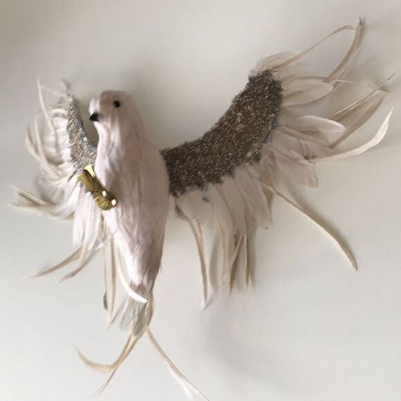 Anthropologie Wispy White Bird Clip On Christmas Tree Ornament - Picture 5 of 10